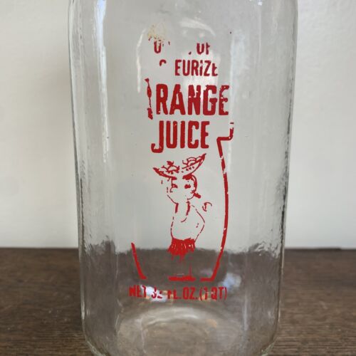 Vintage Home Juice CO. Strained Orange Juice Drink Glass bottle