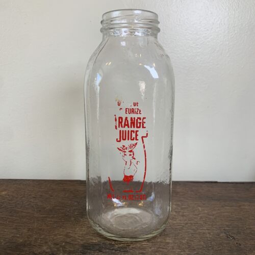Vintage Tropicana Orange Juice Glass Bottle 32oz No Cap