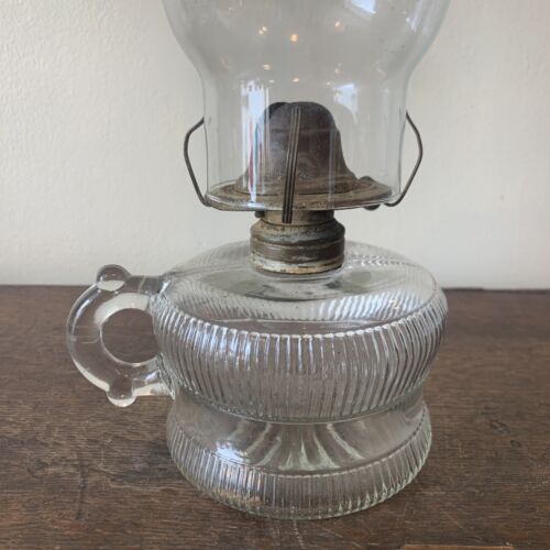 VINTAGE METAL SWIVEL KEROSENE OIL LAMP WICK WITH CHIMNEY