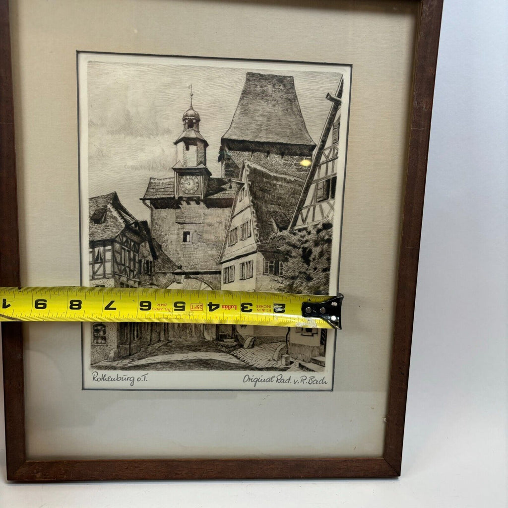 3 Signed etching hot Ernst Geissendorfer prints in frames