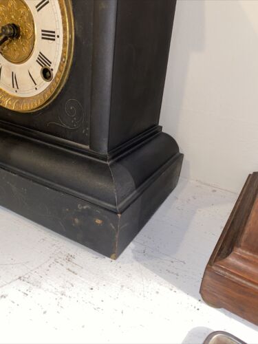 Rare Antique Welch Leno Black Mantle Clock – Unique Antiques of