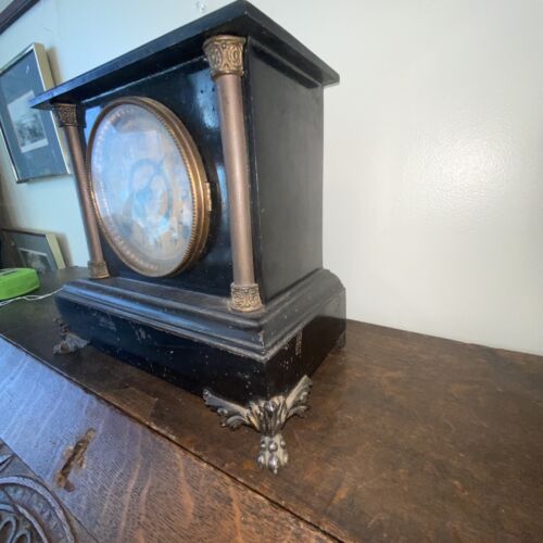 Rare Antique Welch Leno Black Mantle Clock – Unique Antiques of