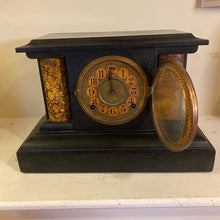 Antique Ingraham Mantle Column Shelf Clock Faux Marble - Circa 1888, Works!